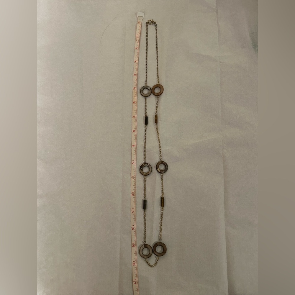 Vintage Shell Ring and Bead chain Long Necklace - Picture 9 of 10